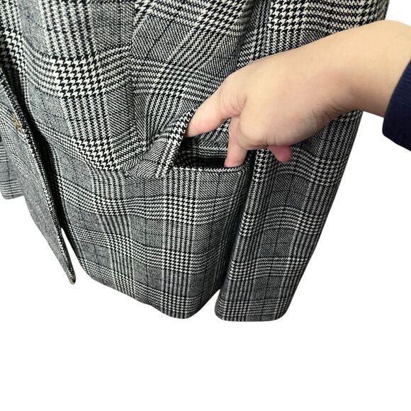 J.Crew Regent Blazer Size 4 Gray Glen Plaid Wool Blend One Button Lined Jacket - Picture 5 of 13